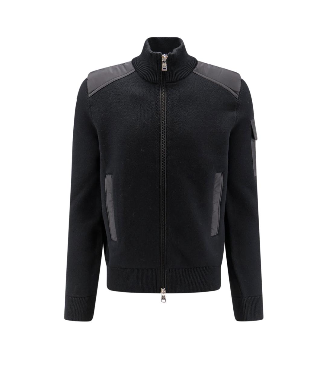MONCLER Черный шерстяной кардиган, фото 1