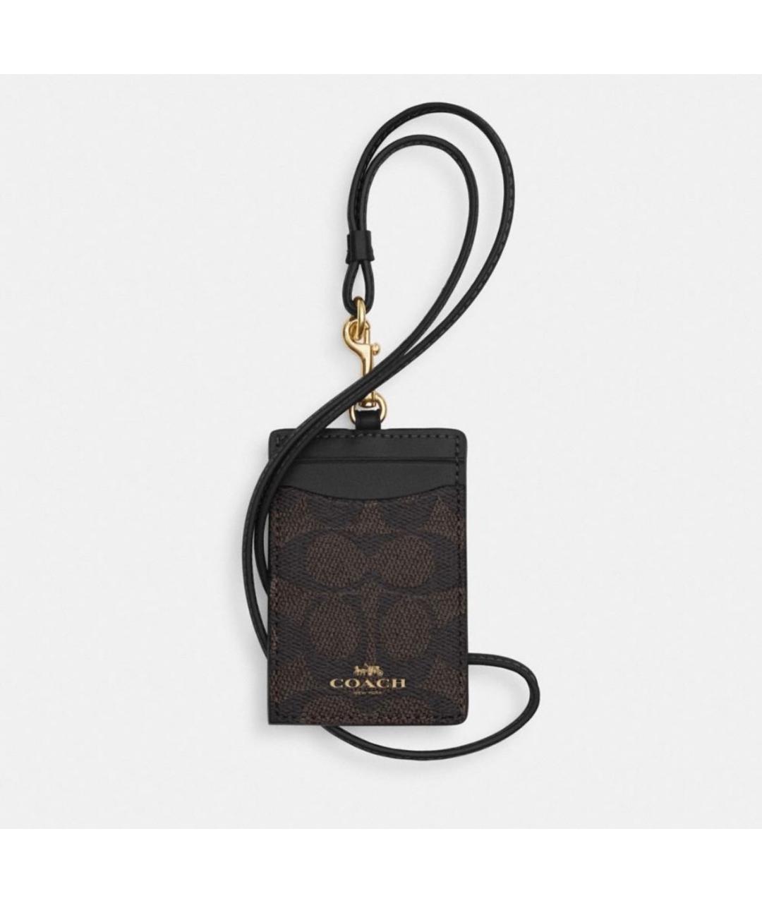COACH Коричневый кардхолдер из искусственной кожи, фото 5