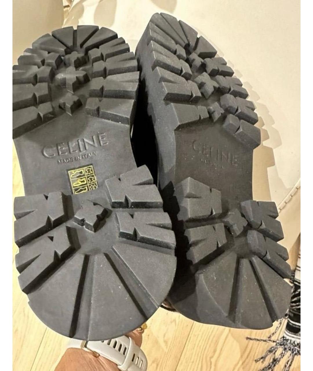 CELINE Черные брогги и оксфорды из лакированной кожи, фото 4