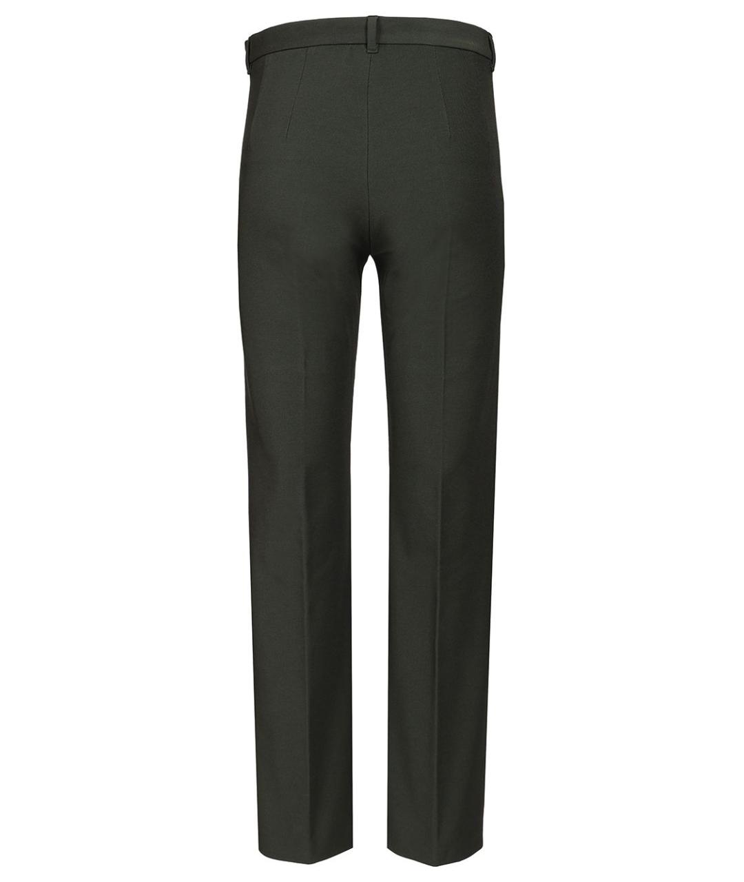 'S MAX MARA Зеленые хлопковые прямые брюки, фото 2