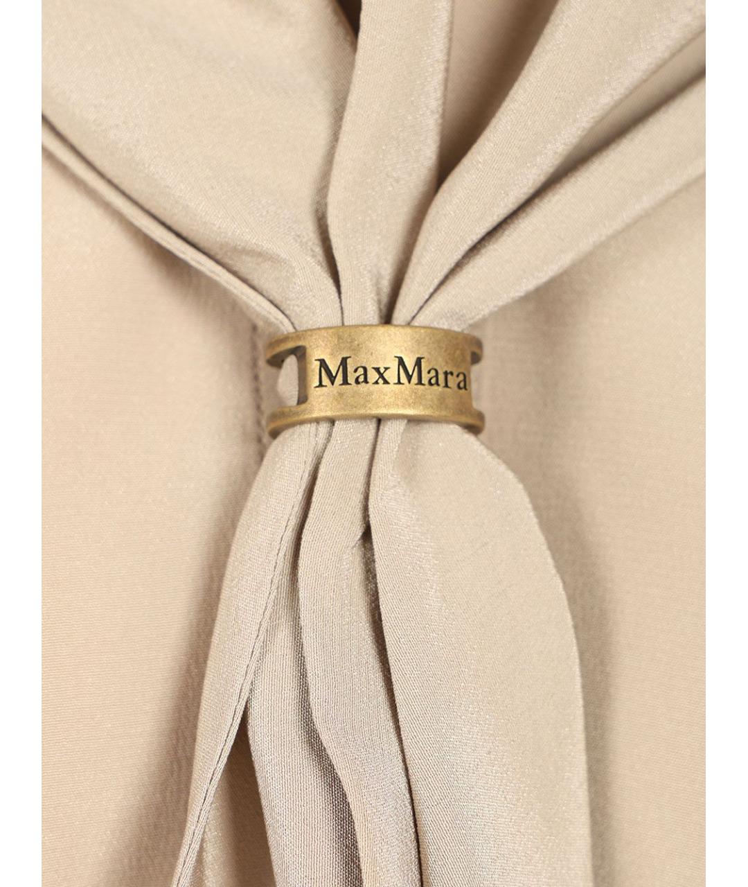 MAX MARA Бежевая шелковая блузы, фото 4