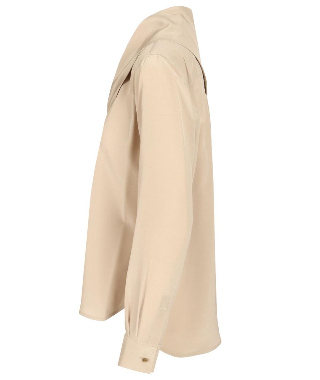 MAX MARA Бежевая шелковая блузы, фото 3