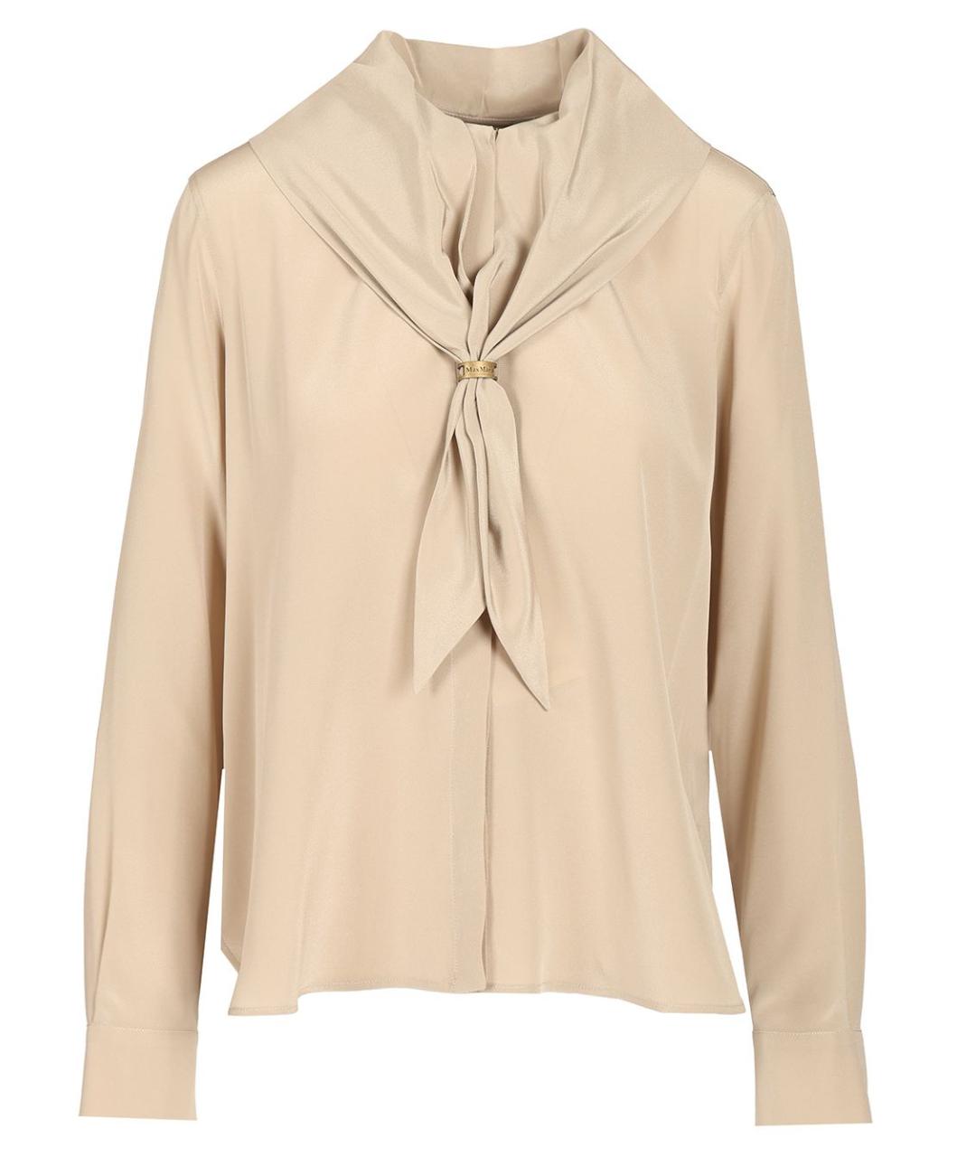 MAX MARA Бежевая шелковая блузы, фото 1