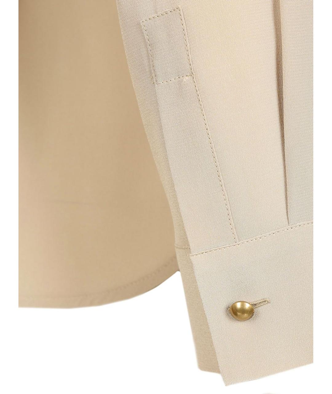 MAX MARA Бежевая шелковая блузы, фото 5