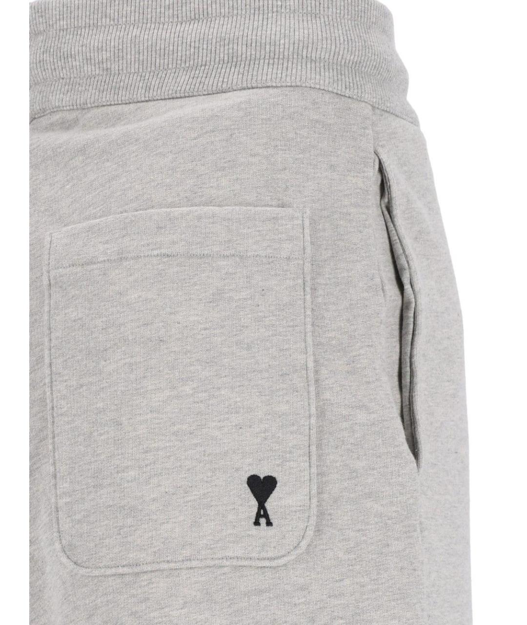 Ami Paris Серые хлопковые спортивные брюки и шорты, фото 4
