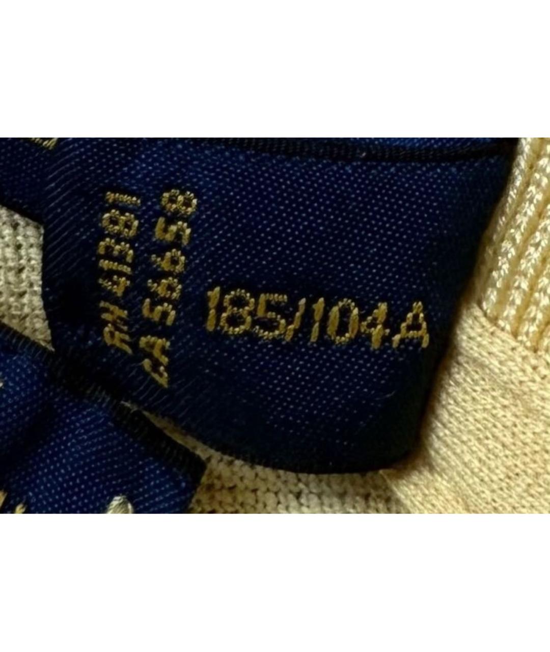 POLO RALPH LAUREN Желтое хлопко-эластановое поло с коротким рукавом, фото 5