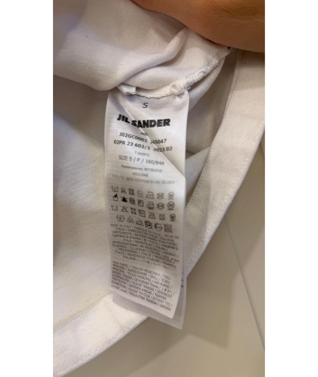 JIL SANDER Белая хлопковая футболка, фото 5