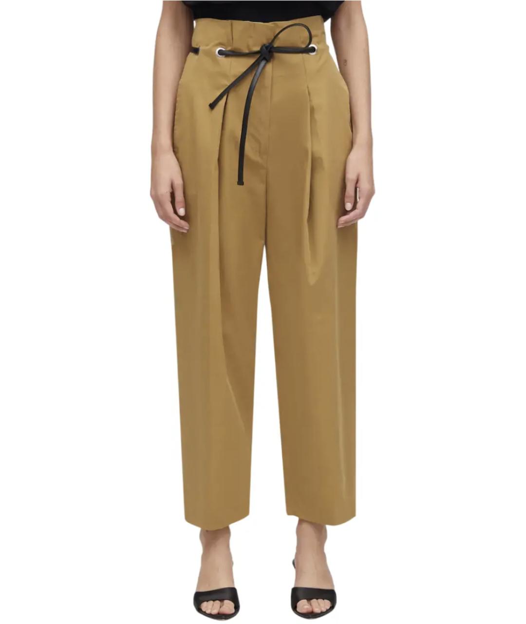 3.1 PHILLIP LIM Горчичные хлопковые брюки широкие, фото 1