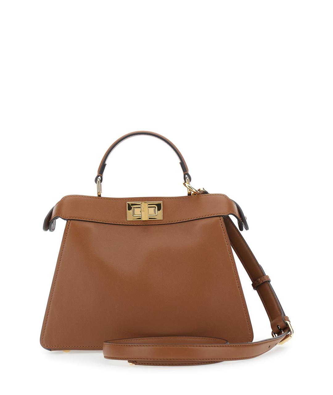 FENDI Бежевая кожаная сумка тоут, фото 2
