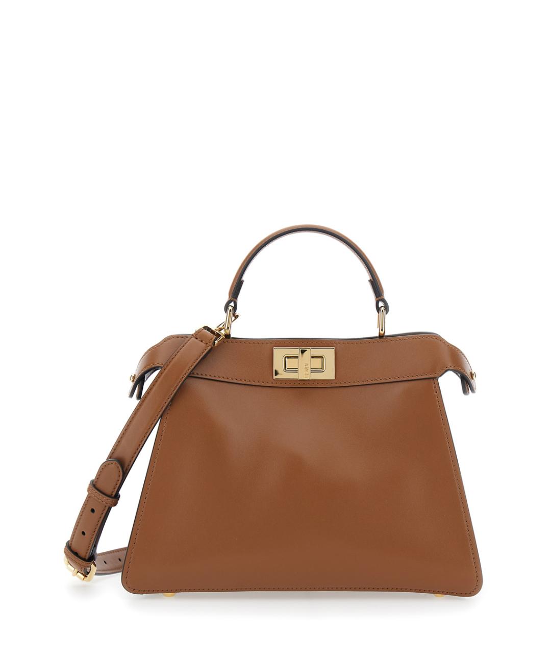 FENDI Бежевая кожаная сумка тоут, фото 1