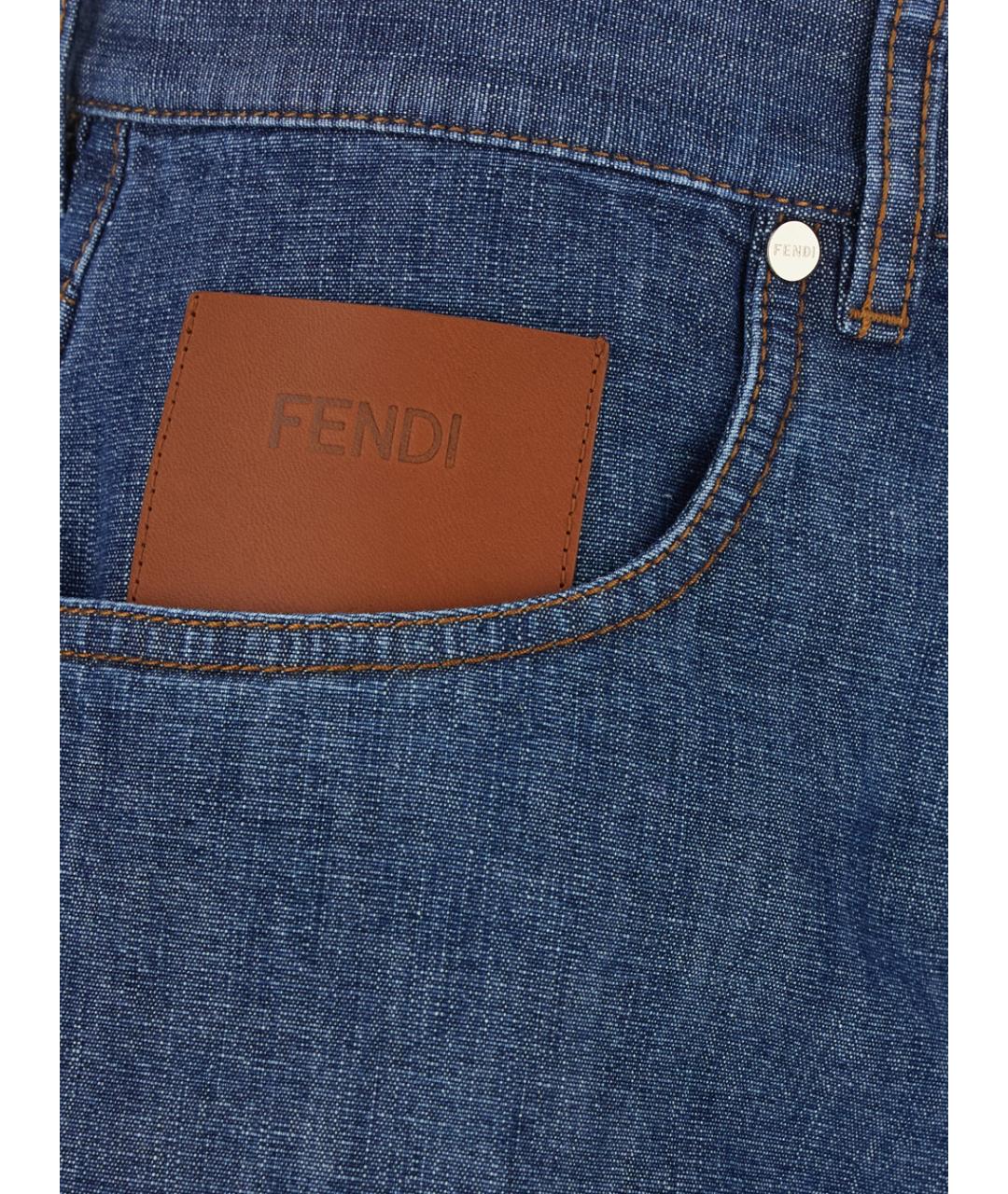 FENDI Синие хлопковые шорты, фото 3