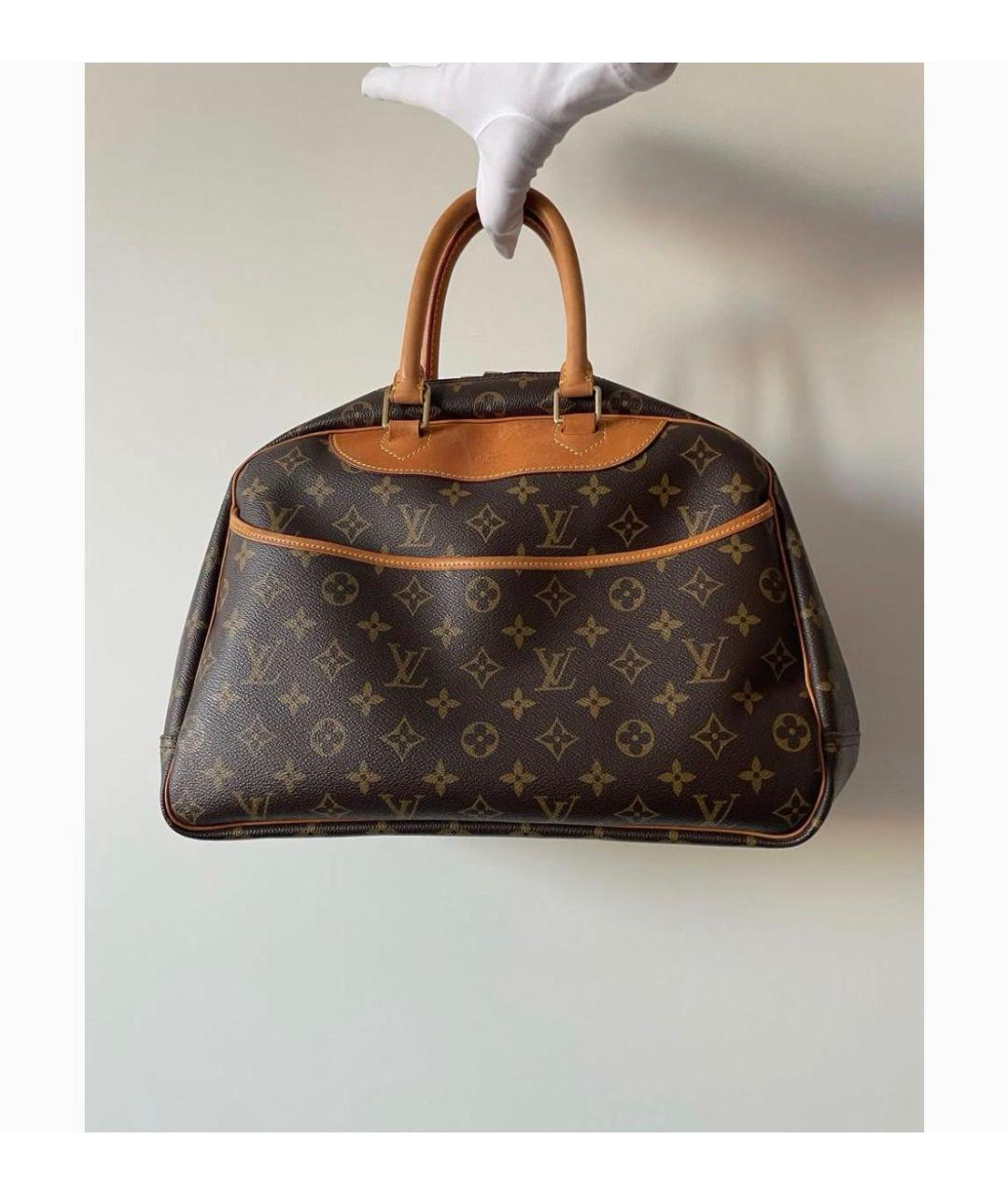 LOUIS VUITTON Коричневая канва сумка с короткими ручками, фото 7
