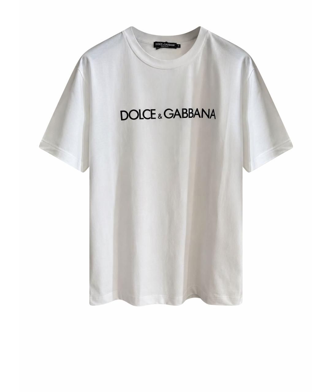 DOLCE&GABBANA Белая хлопковая футболка, фото 1