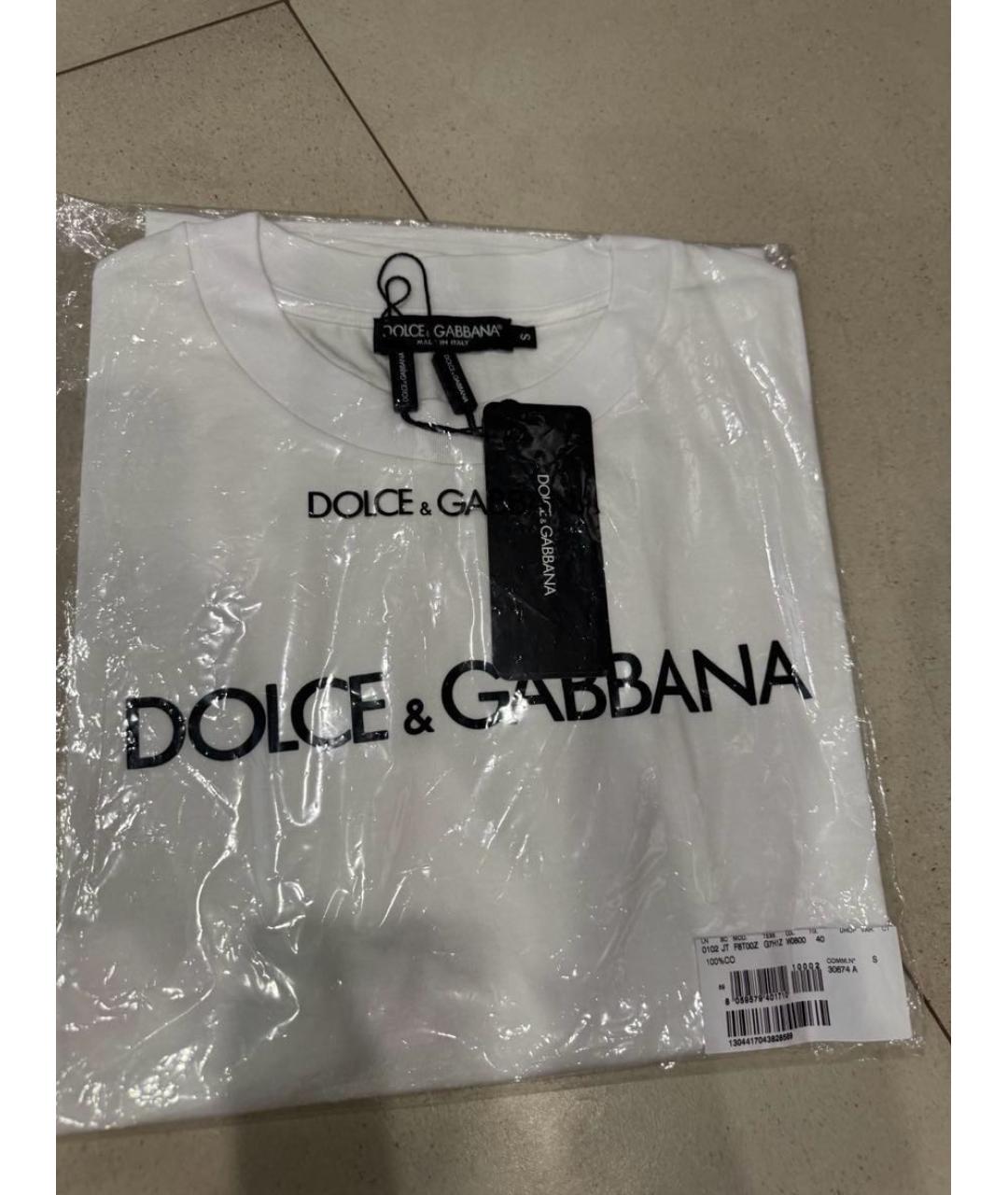 DOLCE&GABBANA Белая хлопковая футболка, фото 2