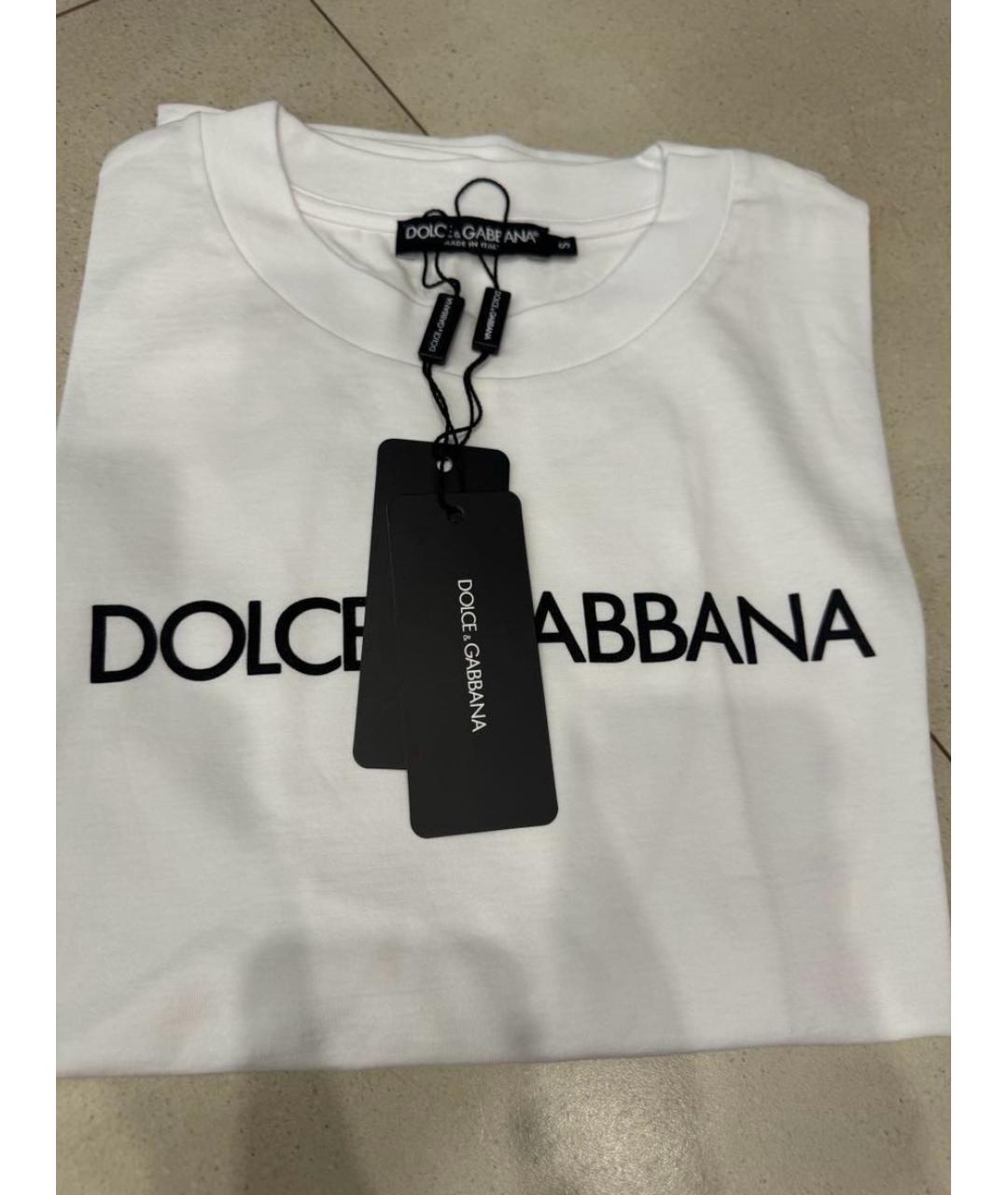 DOLCE&GABBANA Белая хлопковая футболка, фото 3