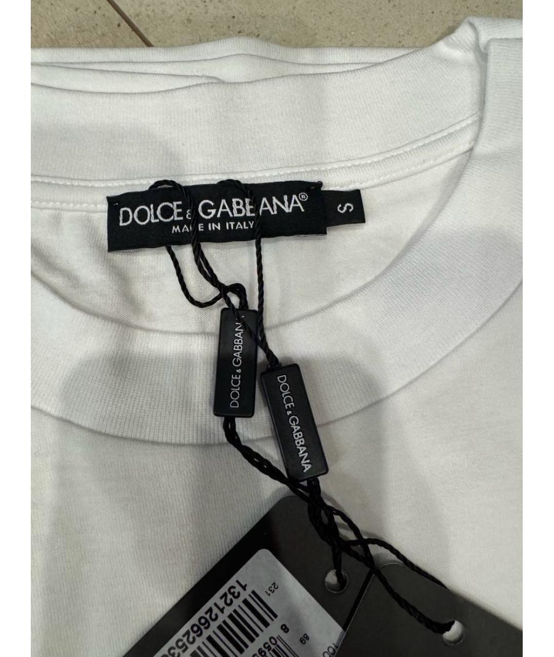 DOLCE&GABBANA Белая хлопковая футболка, фото 6