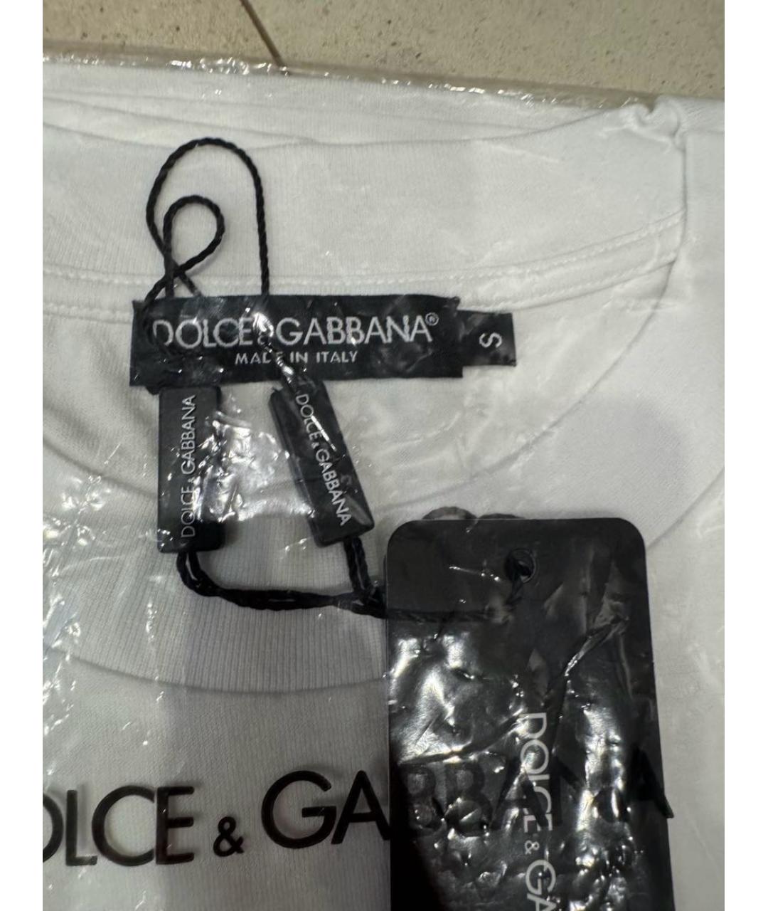 DOLCE&GABBANA Белая хлопковая футболка, фото 4