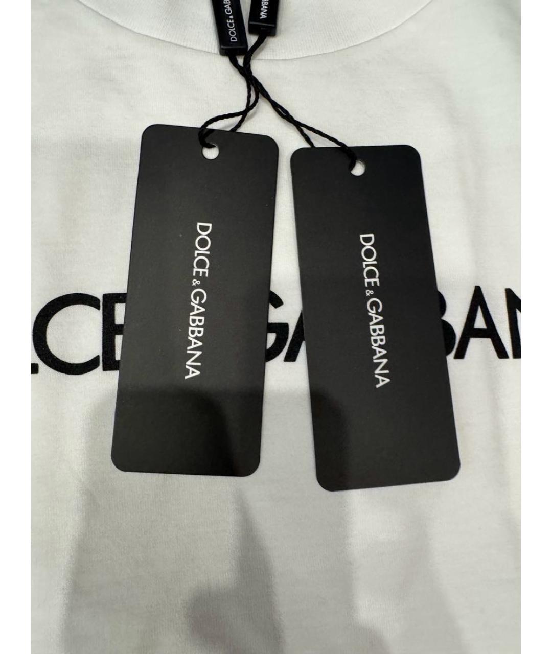 DOLCE&GABBANA Белая хлопковая футболка, фото 5