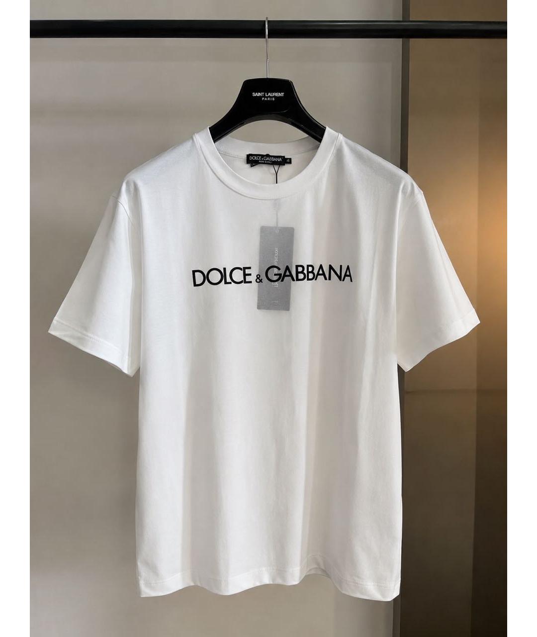 DOLCE&GABBANA Белая хлопковая футболка, фото 9