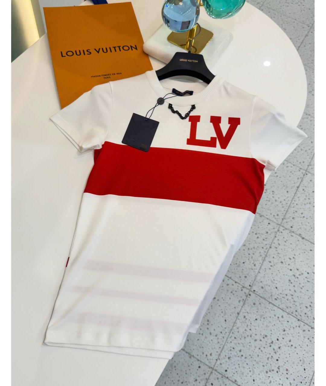 LOUIS VUITTON Белая хлопковая футболка, фото 5