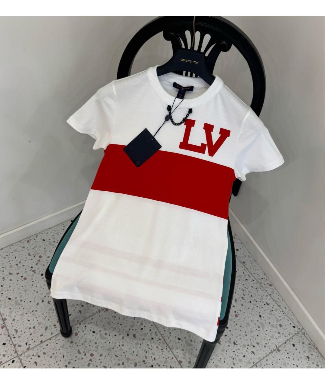 LOUIS VUITTON Белая хлопковая футболка, фото 2
