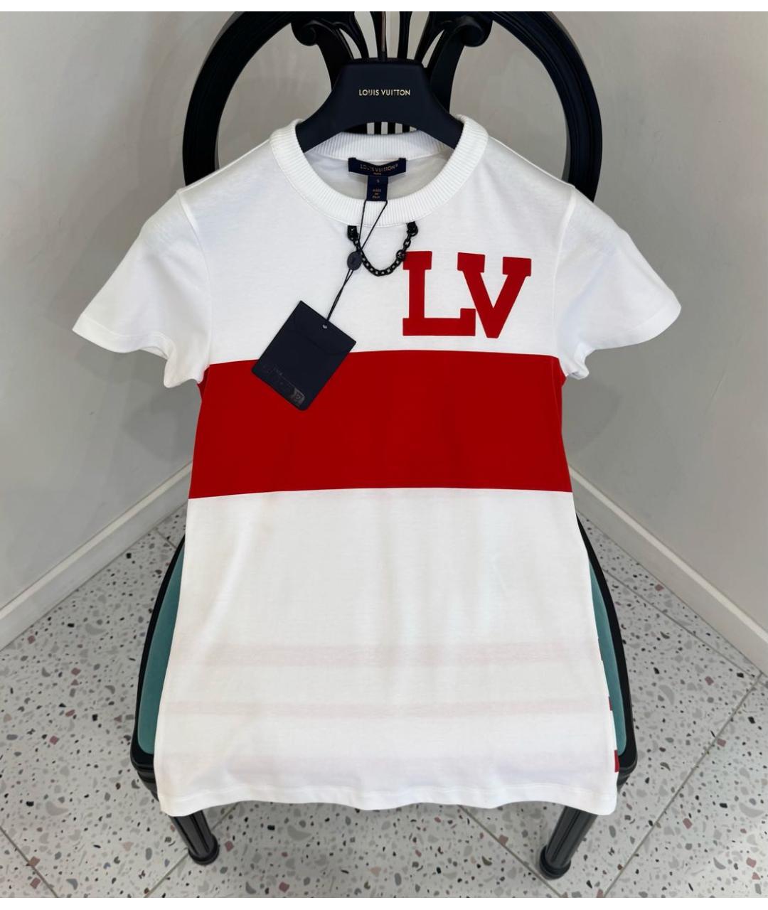 LOUIS VUITTON Белая хлопковая футболка, фото 7