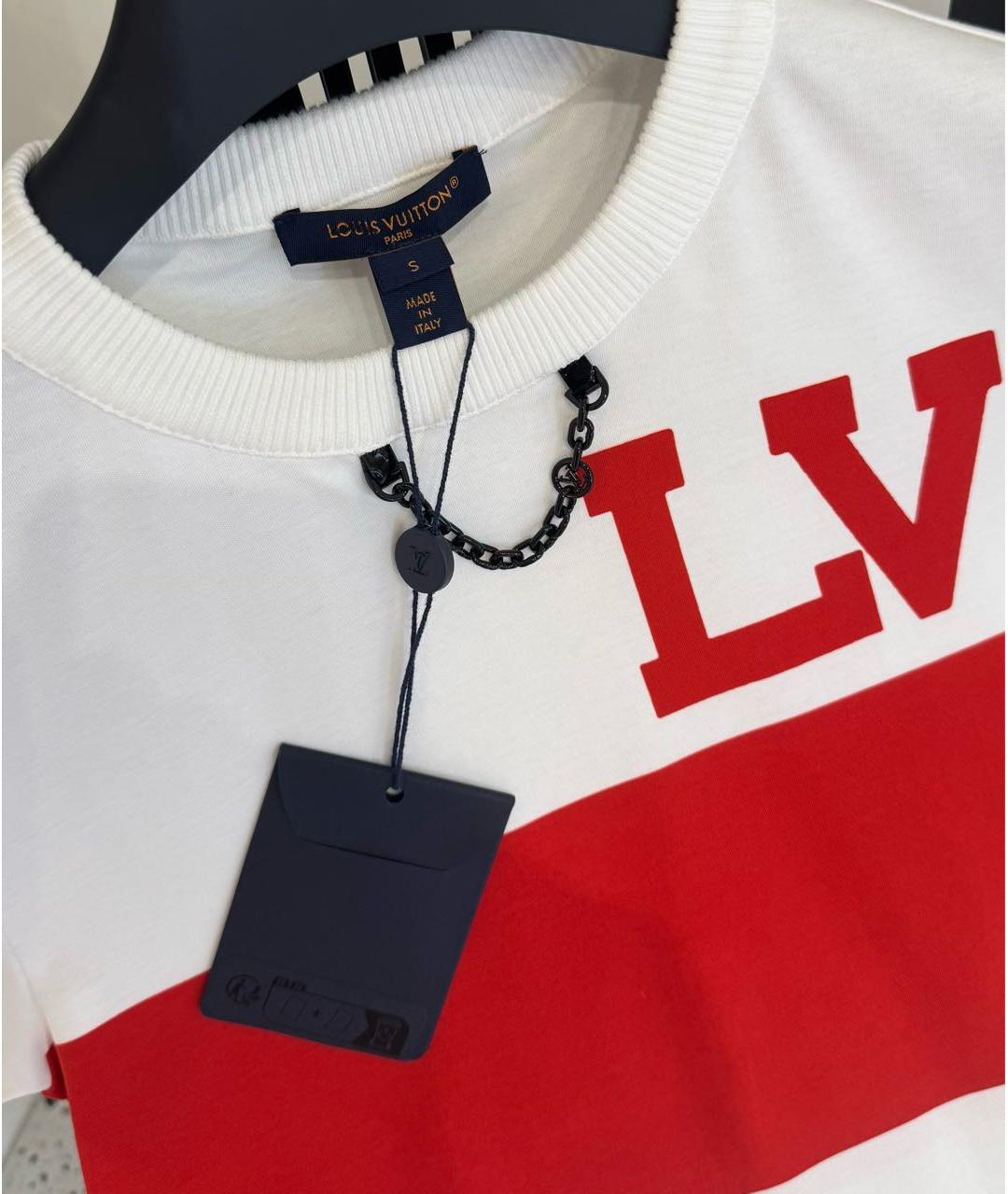 LOUIS VUITTON Белая хлопковая футболка, фото 6