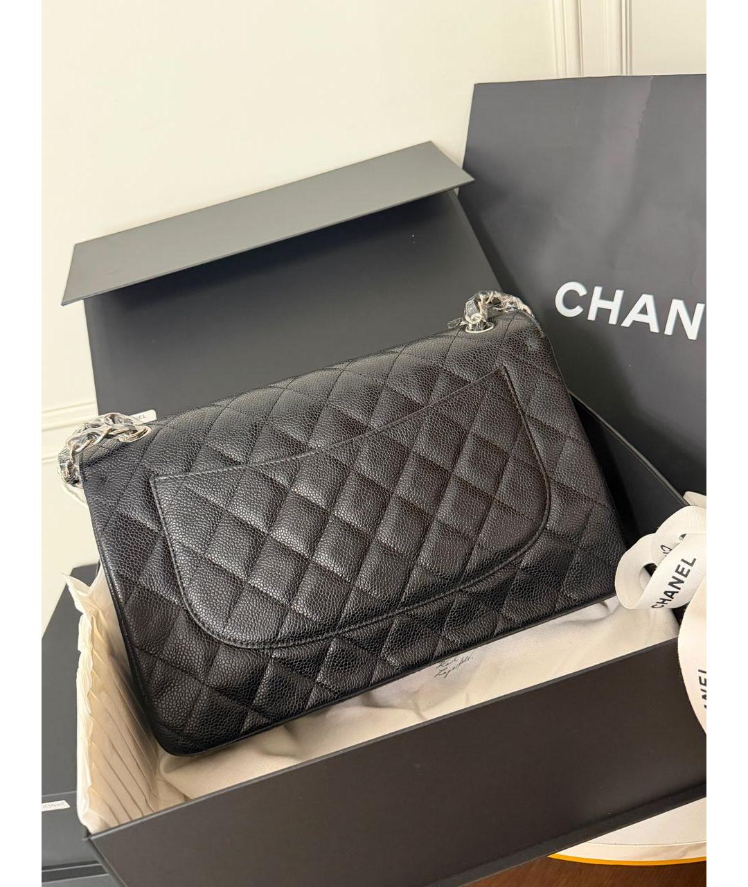 CHANEL Черная кожаная сумка через плечо, фото 3