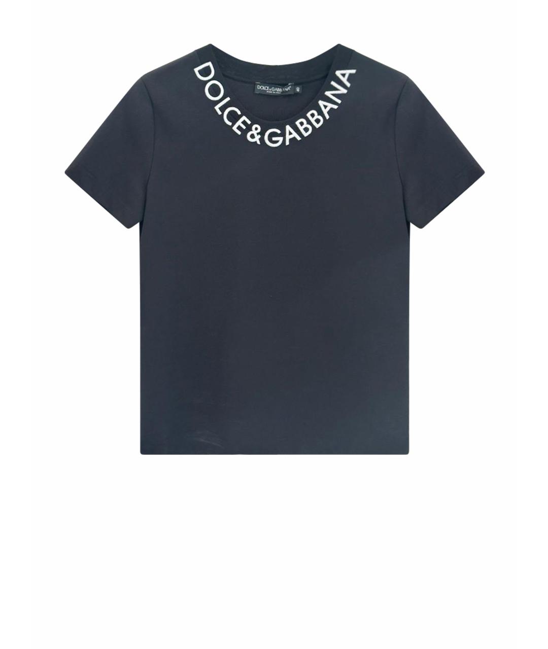 DOLCE&GABBANA Черная хлопко-эластановая футболка, фото 1