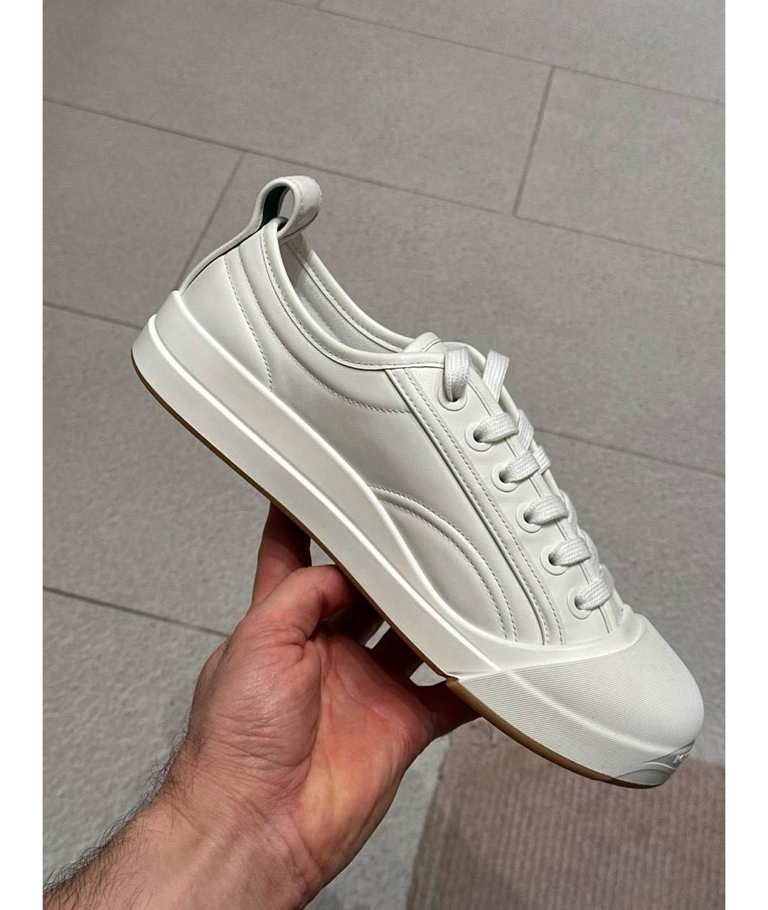 BOTTEGA VENETA Белые кожаные кеды, фото 3