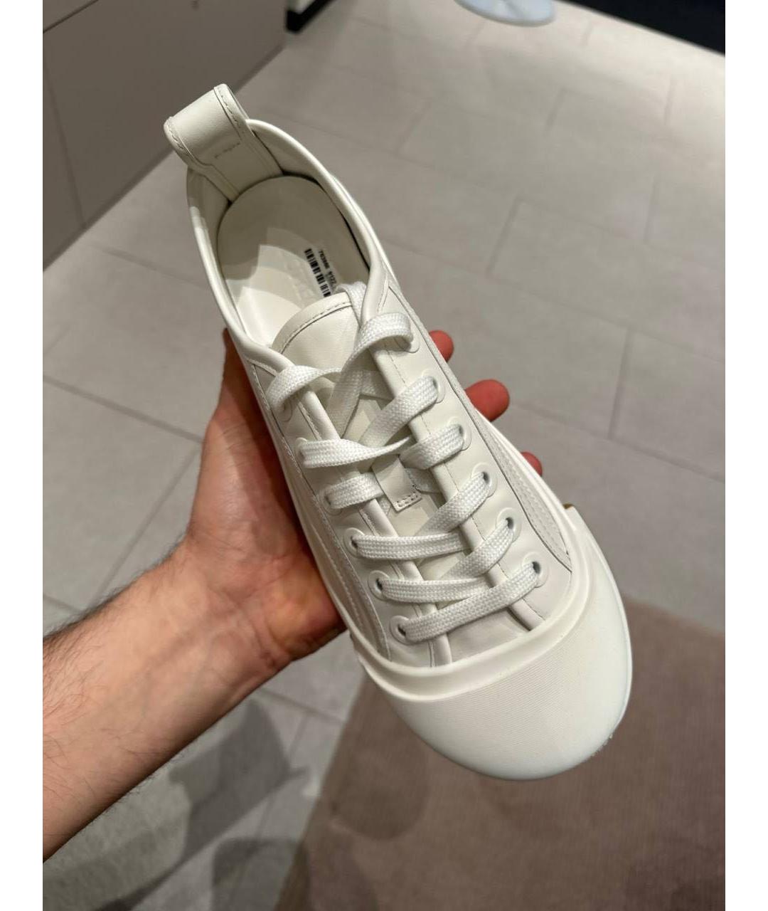 BOTTEGA VENETA Белые кожаные кеды, фото 4