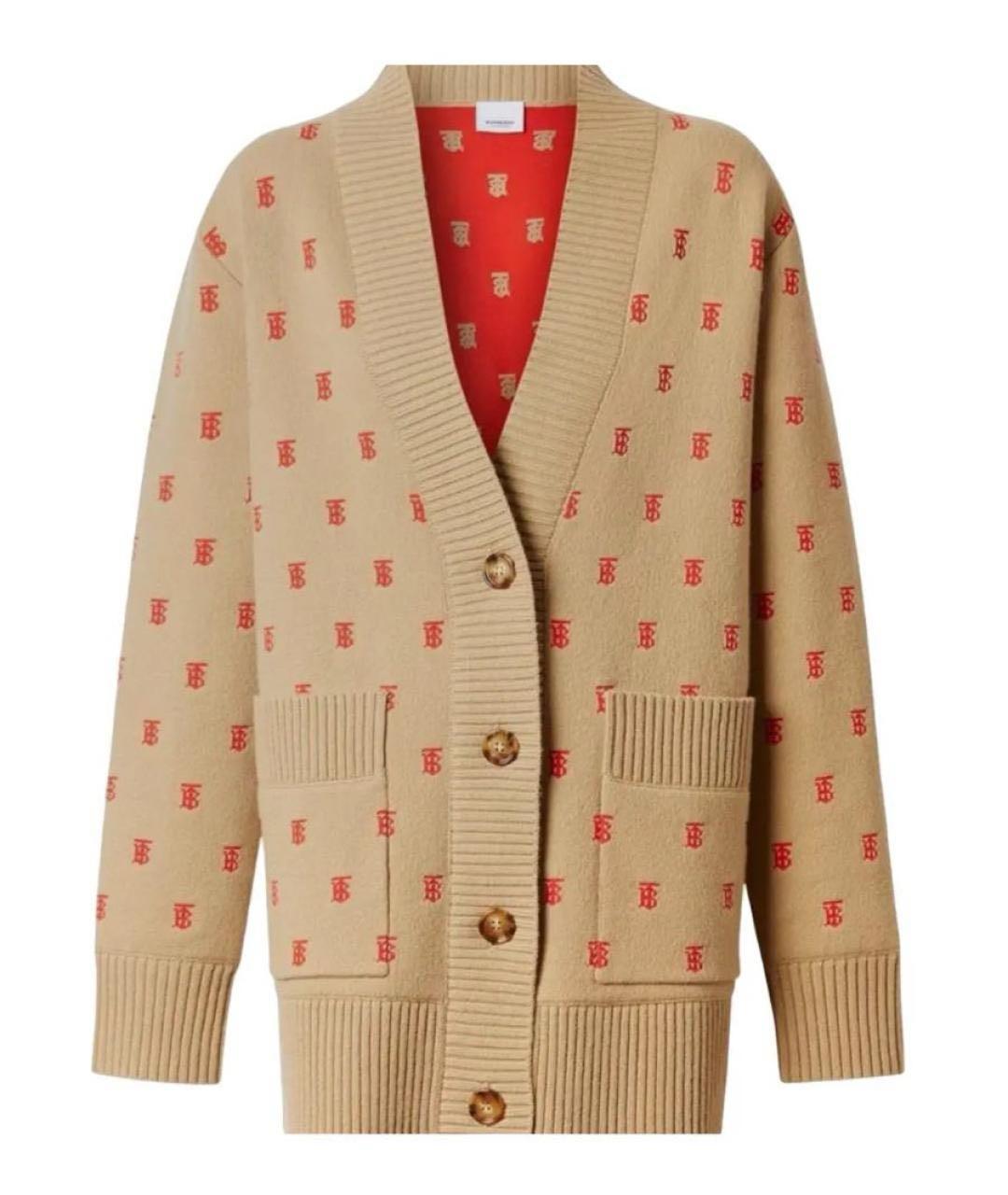 BURBERRY Бежевый кашемировый кардиган, фото 1