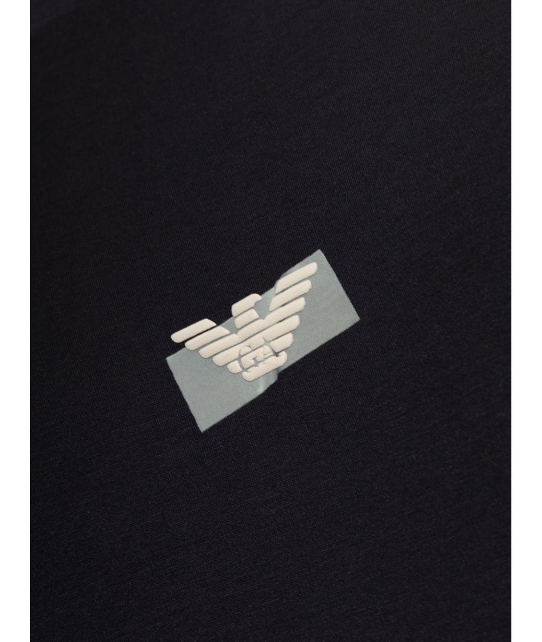 EMPORIO ARMANI Синяя хлопковая футболка, фото 4