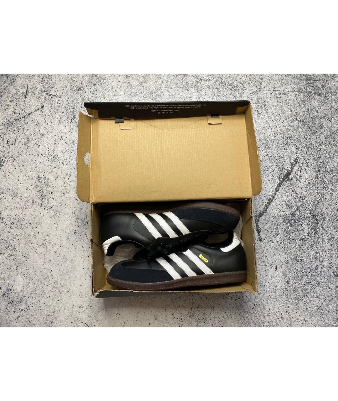 ADIDAS Черные кожаные низкие кроссовки / кеды, фото 2