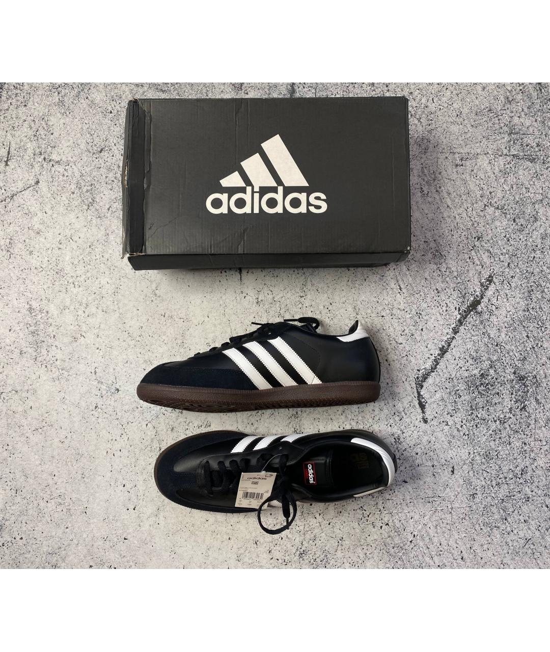 ADIDAS Черные кожаные низкие кроссовки / кеды, фото 8