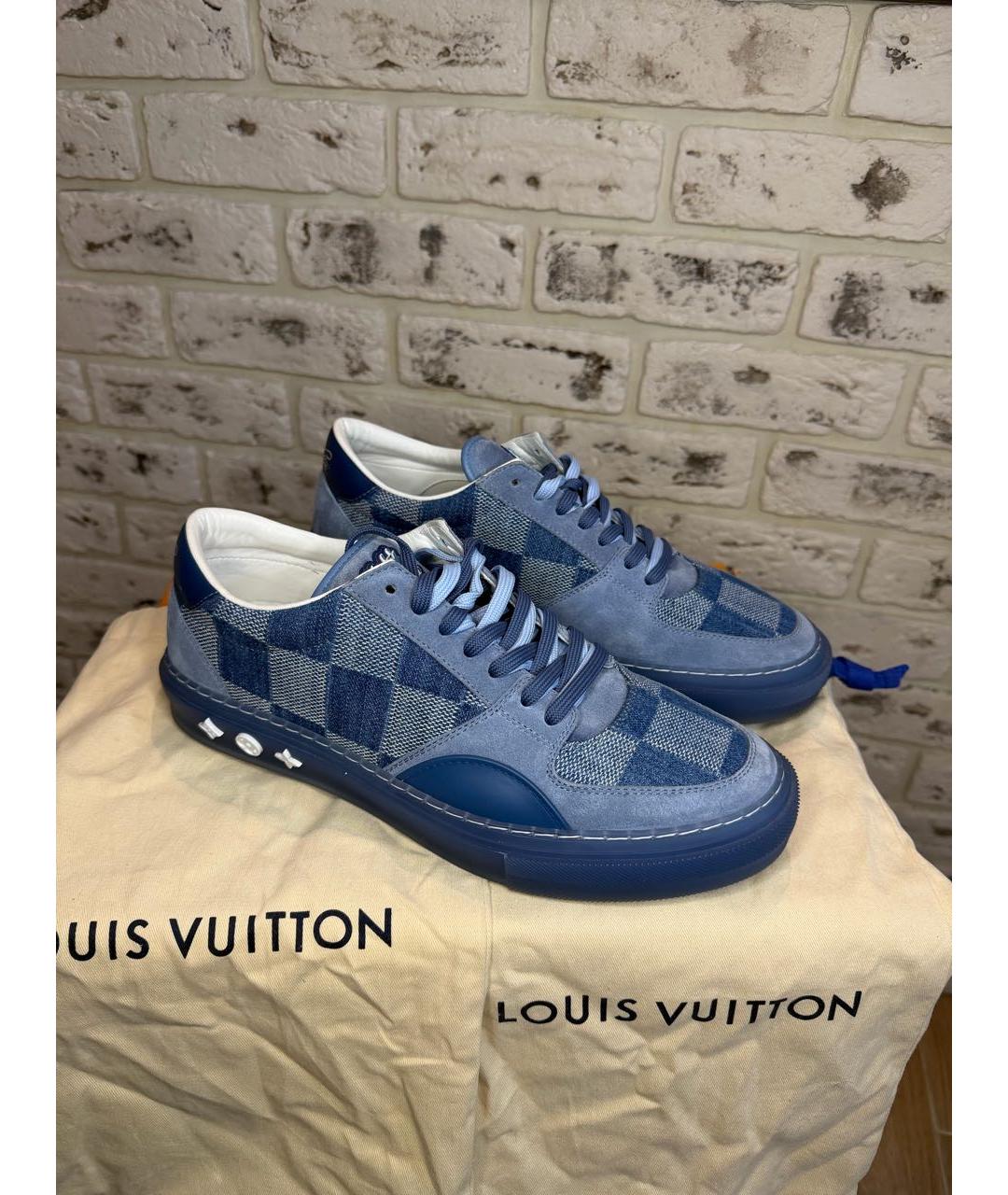 LOUIS VUITTON Синие замшевые низкие кроссовки / кеды, фото 5