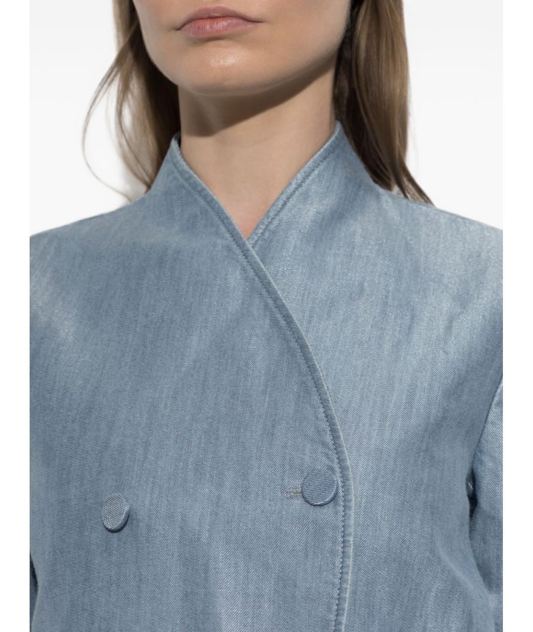 EMPORIO ARMANI Голубая хлопковая куртка, фото 4