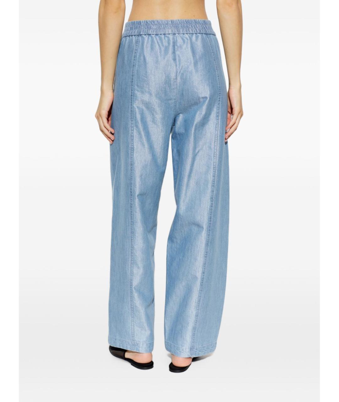 EMPORIO ARMANI Голубые хлопковые прямые джинсы, фото 5