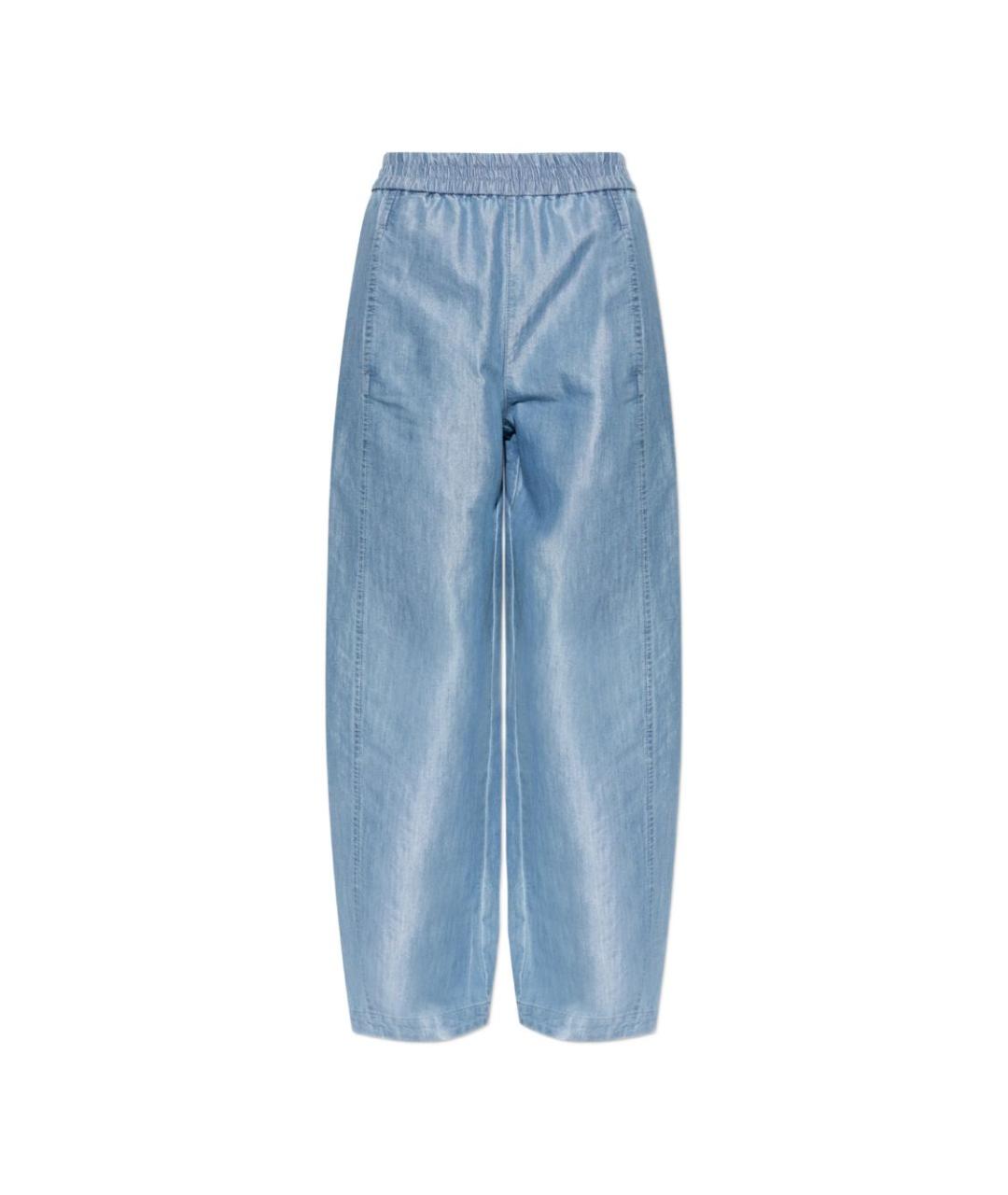 EMPORIO ARMANI Голубые хлопковые прямые джинсы, фото 1
