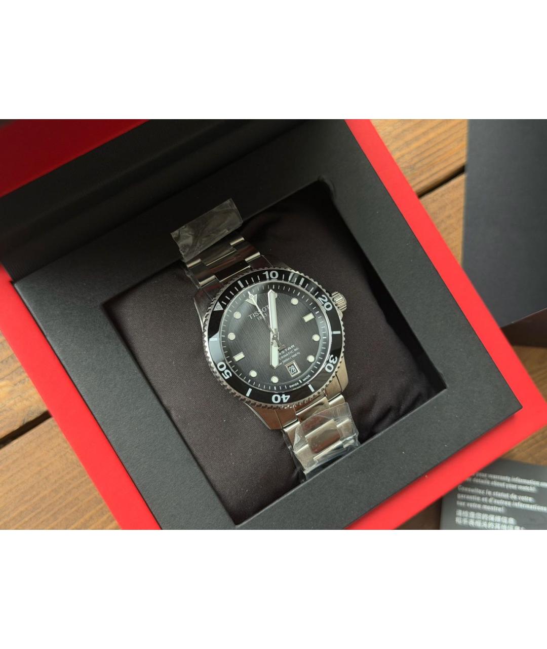 TISSOT Черные стальные часы, фото 7