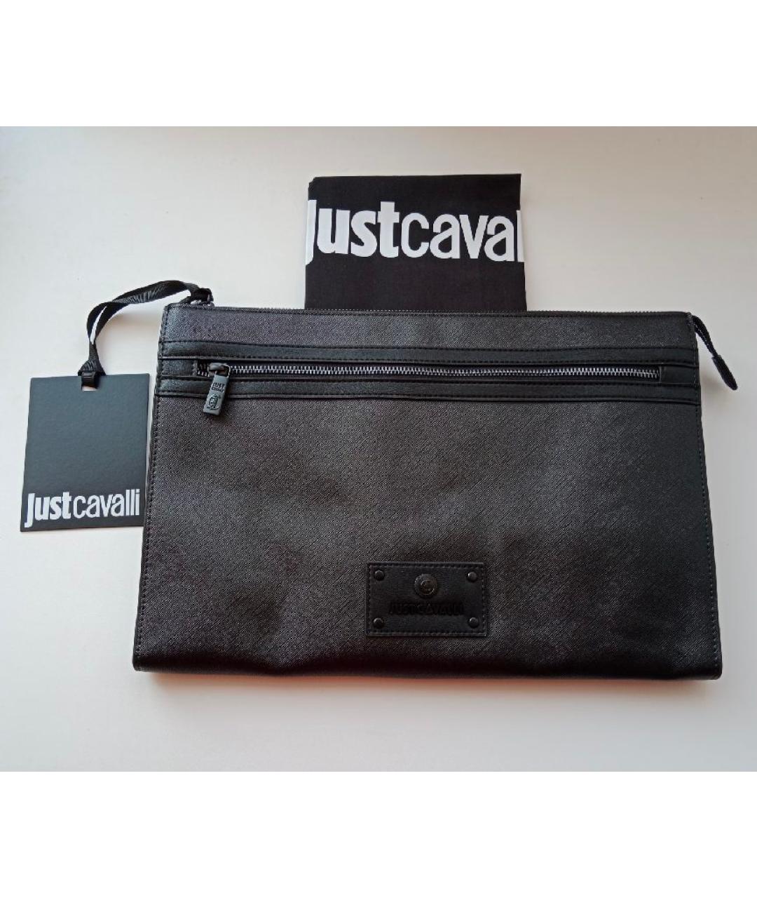 JUST CAVALLI Черная папка для документов из искусственной кожи, фото 2
