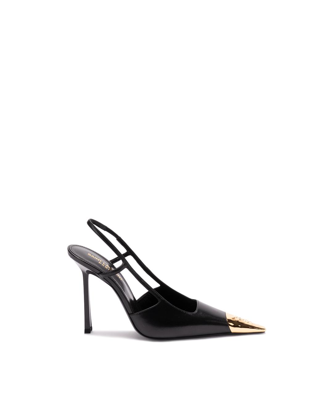 SAINT LAURENT Черные кожаные туфли, фото 1