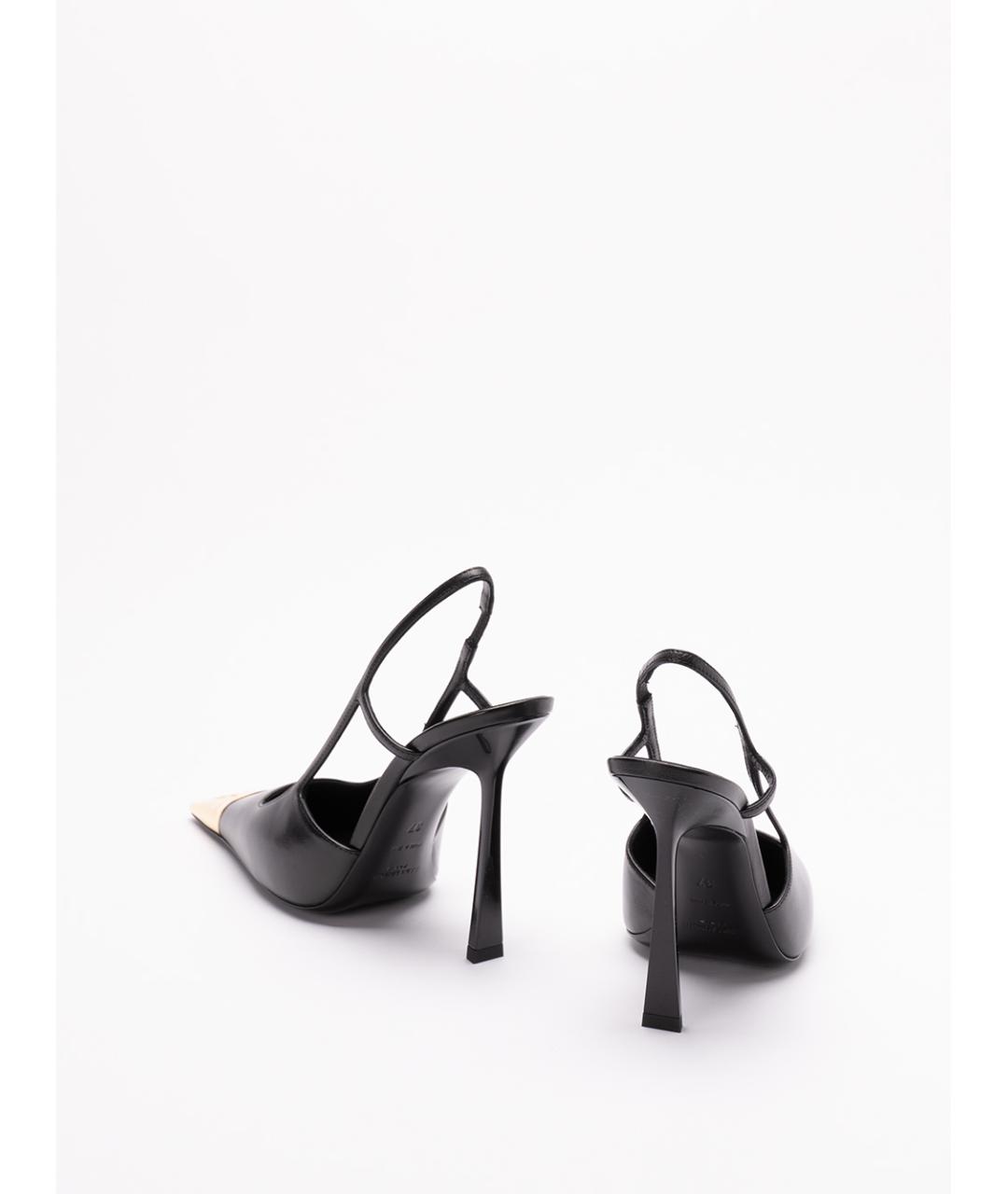 SAINT LAURENT Черные кожаные туфли, фото 3