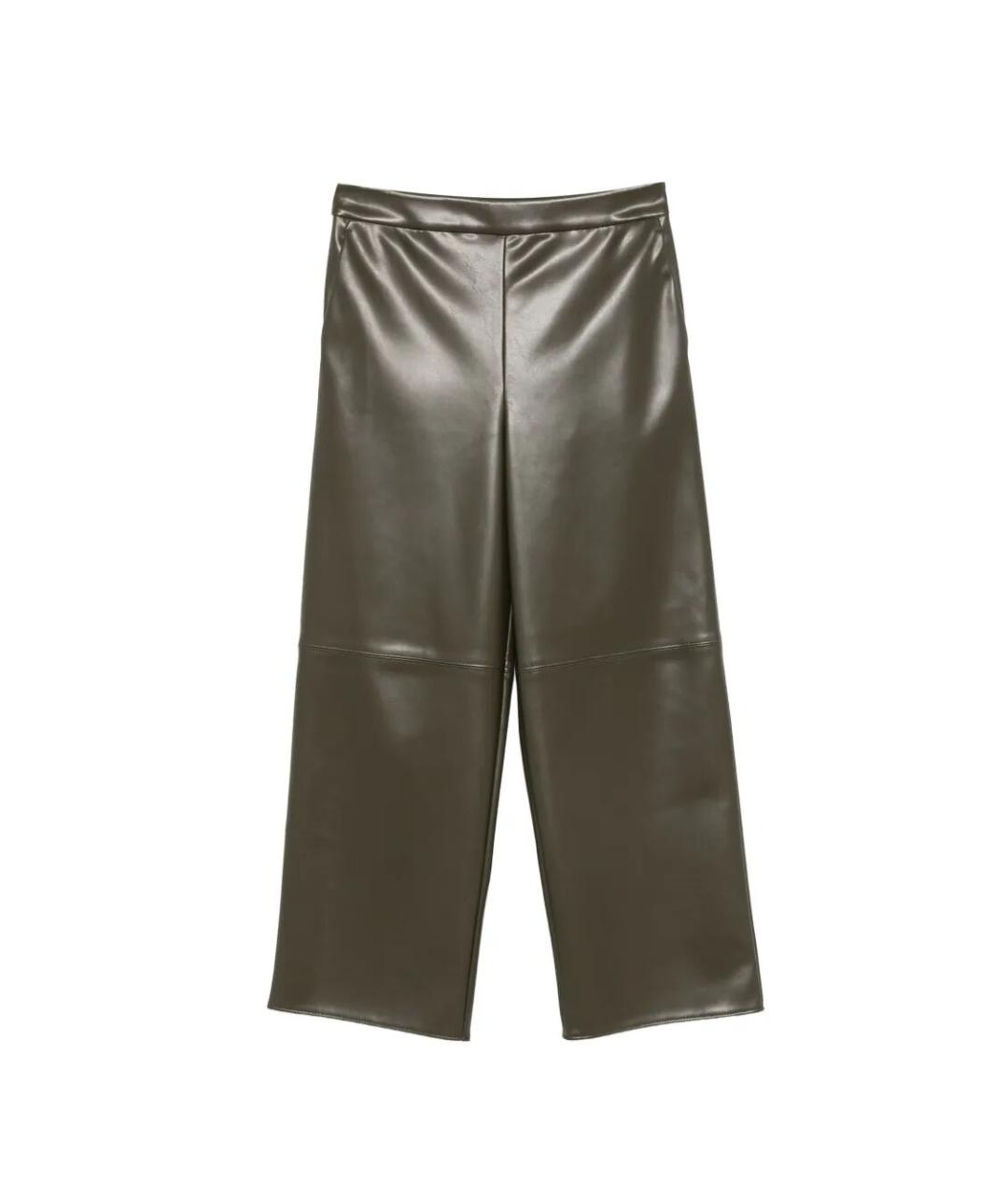 MAX MARA Зеленые полиэстеровые брюки широкие, фото 1