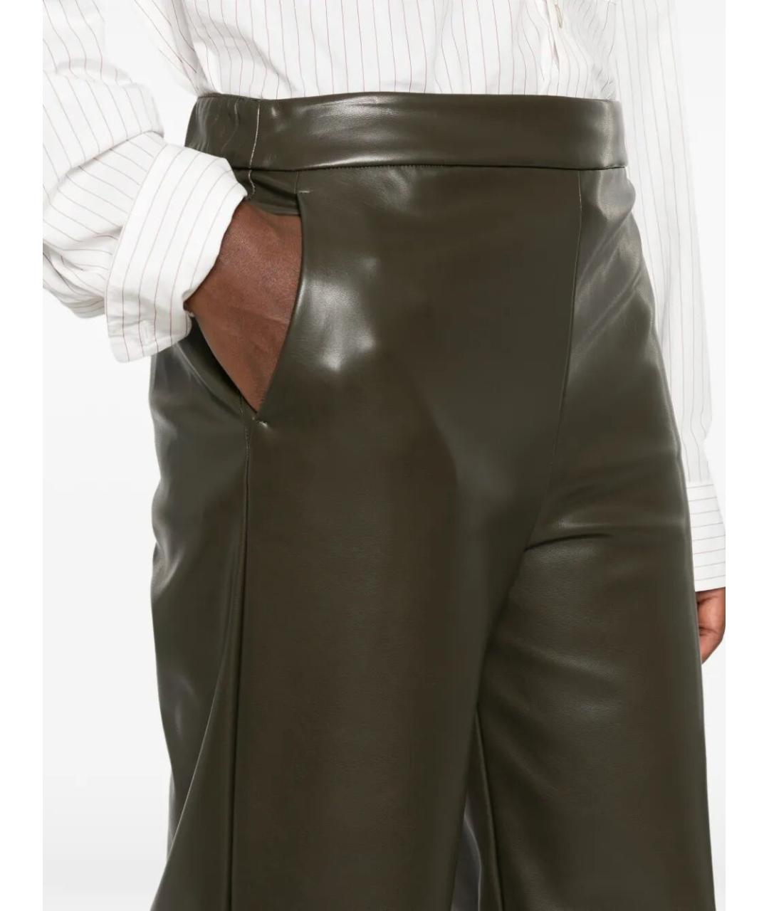 MAX MARA Зеленые полиэстеровые брюки широкие, фото 5