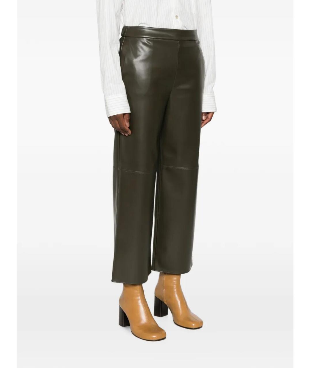 MAX MARA Зеленые полиэстеровые брюки широкие, фото 4