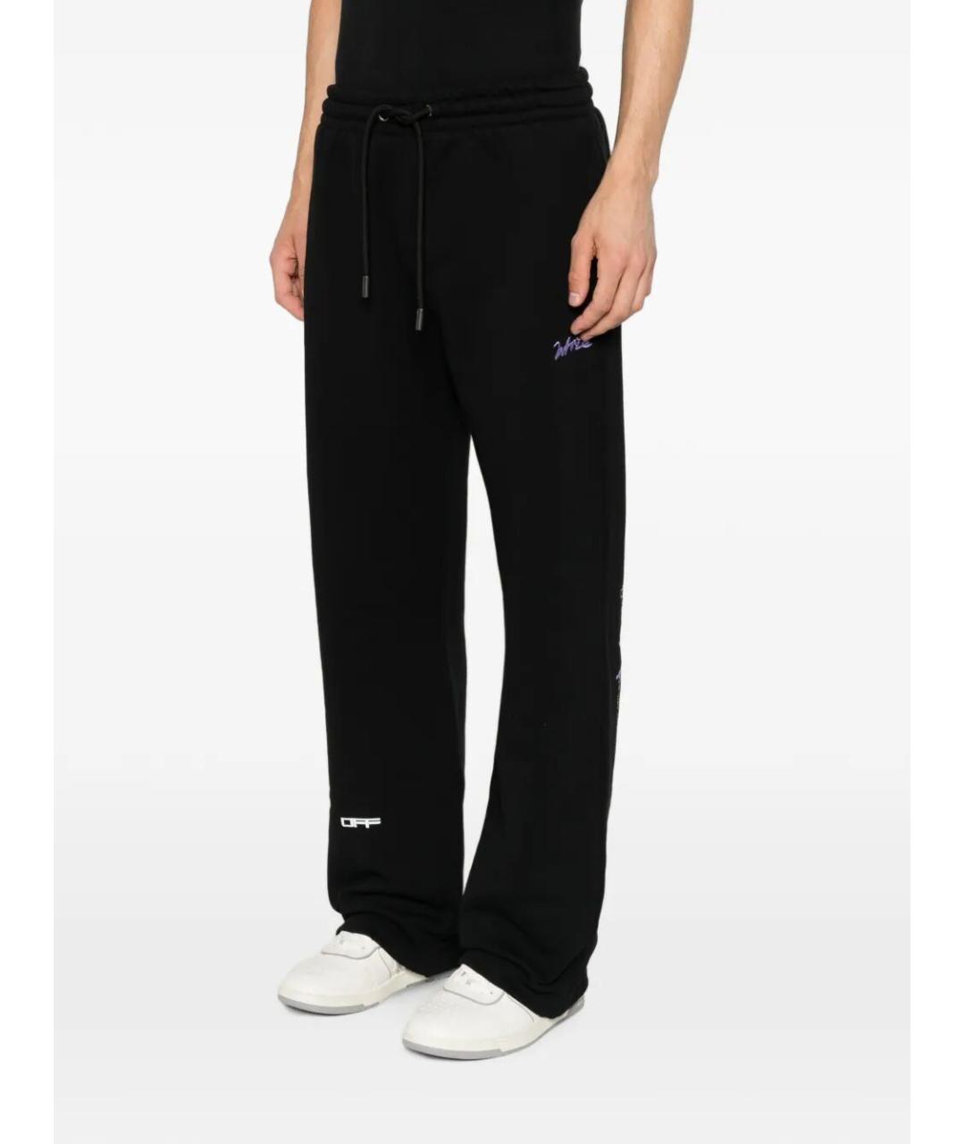 OFF-WHITE Черные хлопковые повседневные брюки, фото 4