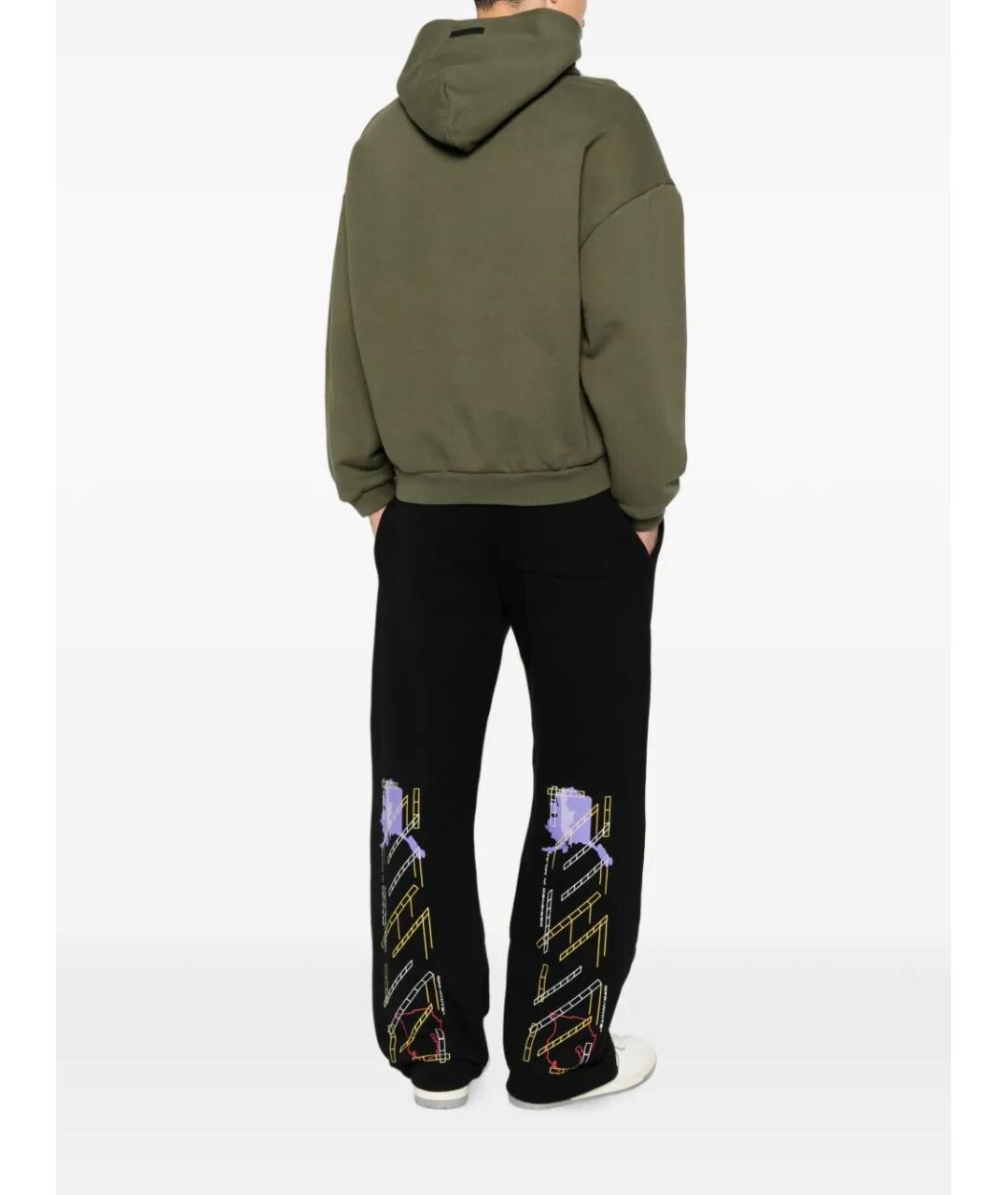 OFF-WHITE Черные хлопковые повседневные брюки, фото 5