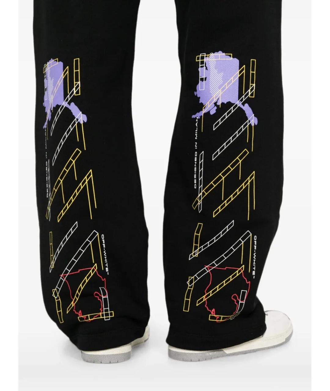 OFF-WHITE Черные хлопковые повседневные брюки, фото 3
