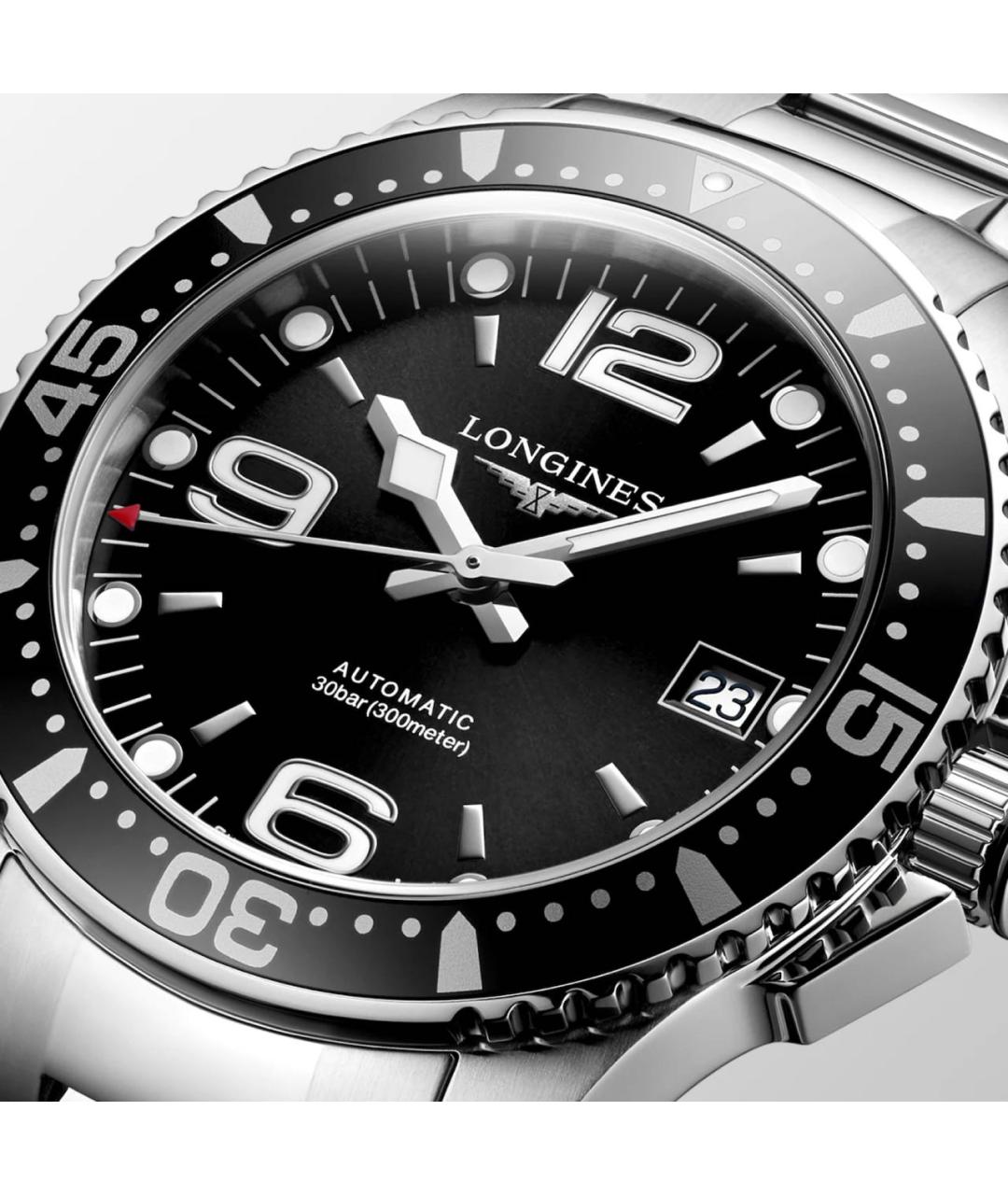 LONGINES Черные стальные часы, фото 6